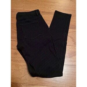 Uniqlo Women Pinstripe Pants Black Size S leggings